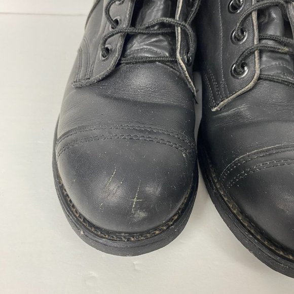 Vtg Biltrite ANSI Z41.1-1991/75 Leather Combat Boots Mens 9.5 R Black Steel Toe - Picture 7 of 11